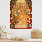 Zodiac, 1896 door Alphonse Mucha Poster (Keuken)