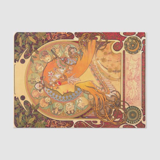 Zodiac, 1896 door Alphonse Mucha Tissuepapier (Voorkant)