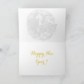 Zodiac 2017 Rooster Year Calendar Greeting Feestdagen Kaart (Binnen)