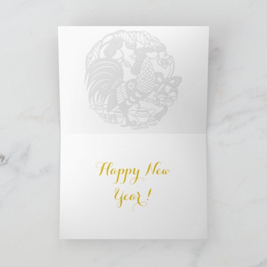 Zodiac 2017 Rooster Year Calendar Greeting Feestdagen Kaart (Binnen)