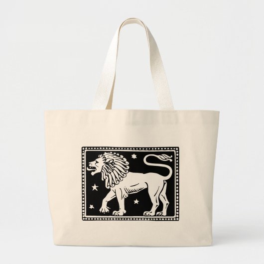  Zodiac Afbeelding LeoTotebag Grote Tote Bag (Voorkant)