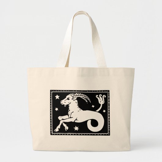  Zodiac Afbeelding Steenbok Totebag Grote Tote Bag (Voorkant)