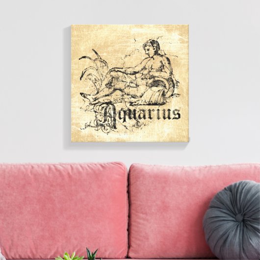 Zodiac Aquarius Canvas Afdruk (Insitu (Woonkamer))