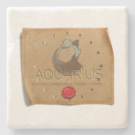 Zodiac - Aquarius - Coaster Stenen Onderzetter