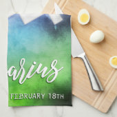 Zodiac: Aquarius Dates Theedoek (Quarter Fold)