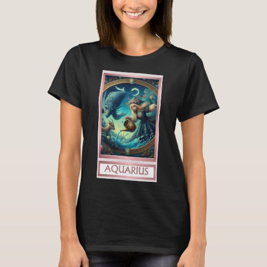 Zodiac Aquarius Geboorteteken T-shirt (Voorkant)