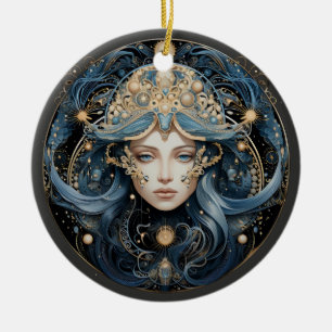 Zodiac Aquarius gepersonaliseerd astrologie Orname Keramisch Ornament