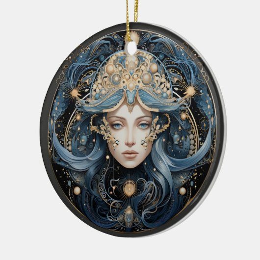 Zodiac Aquarius gepersonaliseerd astrologie Orname Keramisch Ornament (Links)