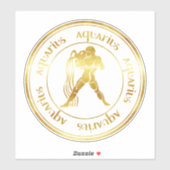 Zodiac: Aquarius Gold Foil (kijk) zeehond Sticker (Vel)