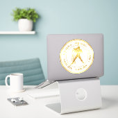 Zodiac: Aquarius Gold Foil (kijk) zeehond Sticker (Laptop op bureau)
