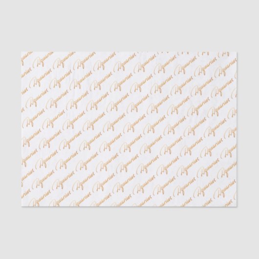 Zodiac "Aquarius" Gold Script Tissue Paper Tissuepapier (Voorkant)