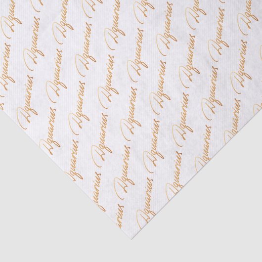 Zodiac "Aquarius" Gold Script Tissue Paper Tissuepapier (Detail)