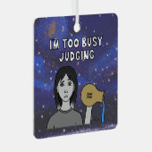 Zodiac Aquarius: "Ik heb het te druk met oordelen. Metalen Ornament (Voorkant Rechts)