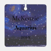 Zodiac Aquarius: "Ik heb het te druk met oordelen. Metalen Ornament (Achterkant)