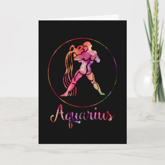 Zodiac: Aquarius is een multi-kleurenontwerp Kaart (Voorkant)