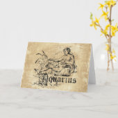  Zodiac Aquarius Kaart (Gele Bloem)