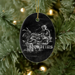 Zodiac Aquarius Keramisch Ornament