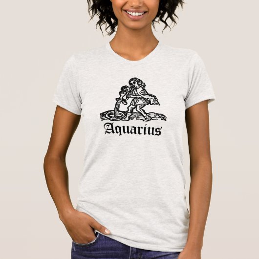 Zodiac Aquarius middeleeuwse houtsnippers T T-shirt (Voorkant)