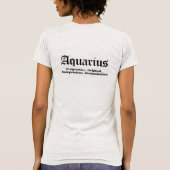 Zodiac Aquarius middeleeuwse houtsnippers T T-shirt (Achterkant)