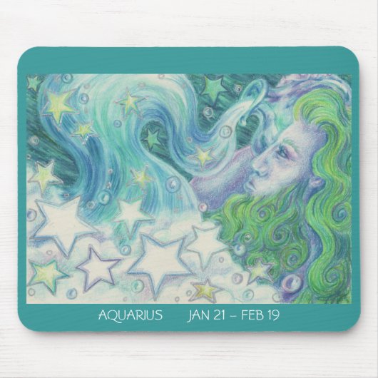 Zodiac Aquarius mousepad dates Muismat (Voorkant)