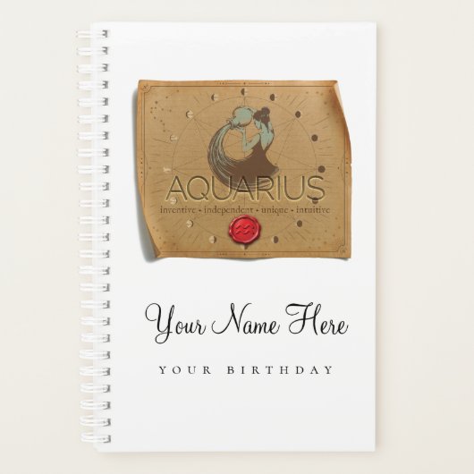 Zodiac - Aquarius - Personalized Day Planner (Voorkant)