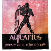 Zodiac: Aquarius Pink Space Design Douchegordijn (Voorkant)
