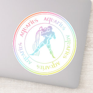 Zodiac: Aquarius regenboogkleurzegel Sticker