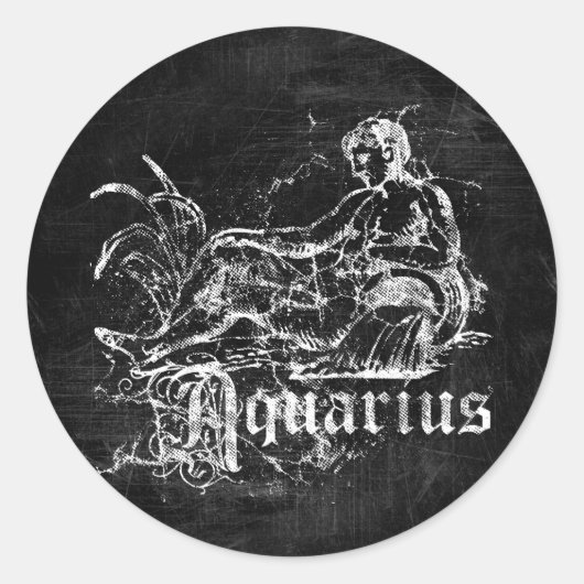 Zodiac  Aquarius Ronde Sticker (Voorkant)