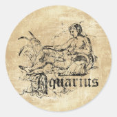  Zodiac Aquarius Ronde Sticker (Voorkant)