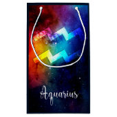 Zodiac: Aquarius Space Rainbow Klein Cadeauzakje (Achterkant)
