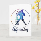 Zodiac: Aquarius Space Rainbow-ontwerp Kaart (Gele Bloem)