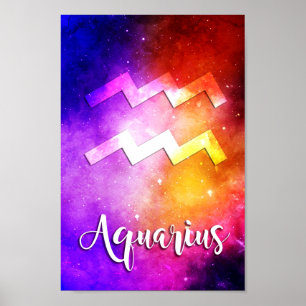 Zodiac: Aquarius Space Snoep Poster