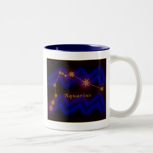 Zodiac - Aquarius Tweekleurige Koffiemok (Rechts)