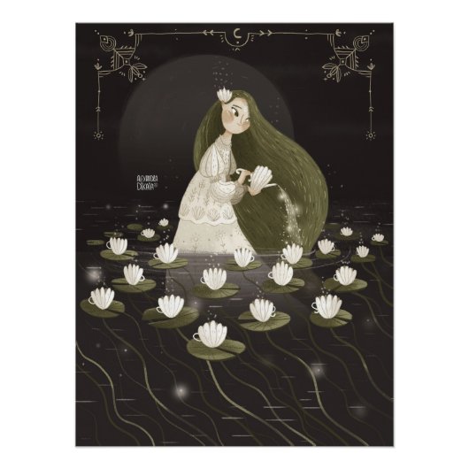 Zodiac Aquarius van Alexandra Dikaia Perfect Poster (Voorkant)