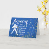 Zodiac Aquarius verjaardagen met sterrenbeeld ster Kaart (Gele Bloem)