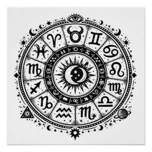 Zodiac Arcana — De Twaalf Tekens door BurnsInHell Perfect Poster