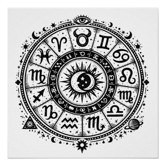 Zodiac Arcana — De Twaalf Tekens door BurnsInHell Perfect Poster (Voorkant)