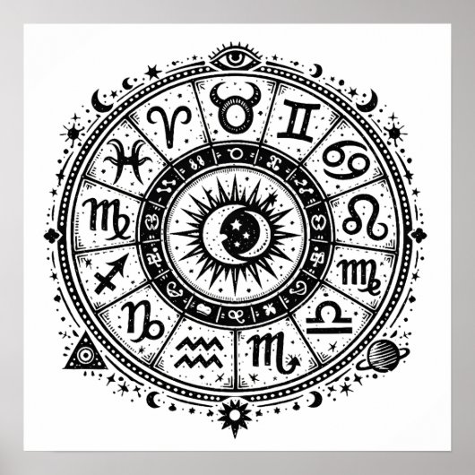 Zodiac Arcana — De Twaalf Tekens door BurnsInHell Poster (Voorkant)