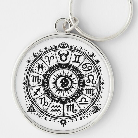 Zodiac Arcana — De Twaalf Tekens door BurnsInHell Sleutelhanger (Voorkant)