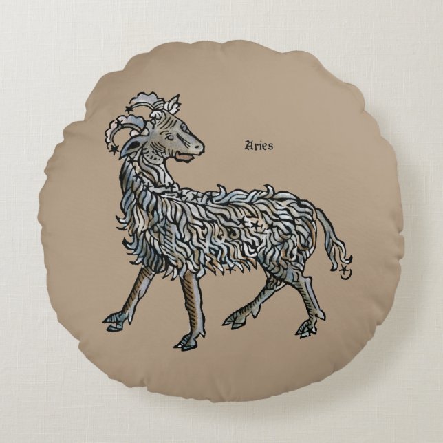Zodiac: Aries 1482 Rond Kussen (Voorkant)