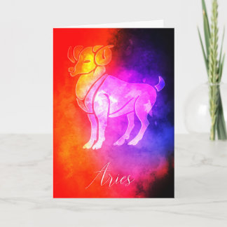 Zodiac: Aries Colorful Snoep Colors Birthday Kaart