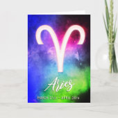 Zodiac: Aries Dates Birthday Kaart (Voorkant)
