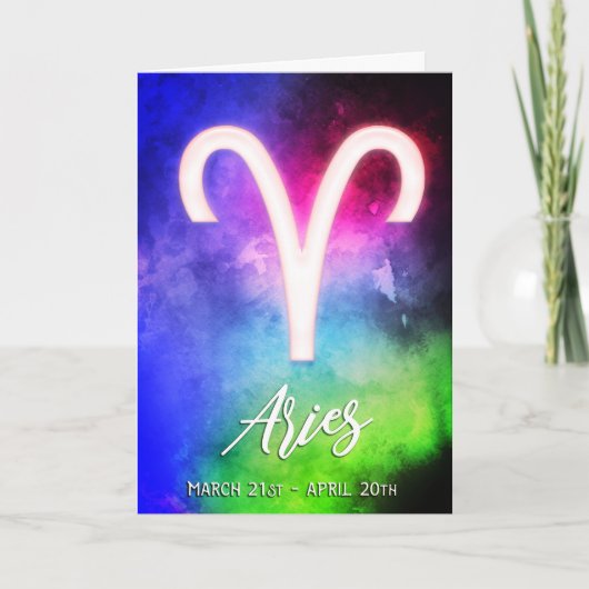 Zodiac: Aries Dates Birthday Kaart (Voorkant)