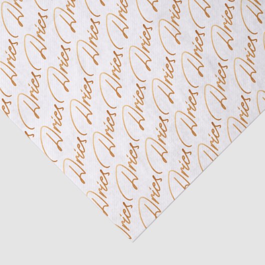 Zodiac "Aries" Gold Script Tissue Paper Tissuepapier (Detail)