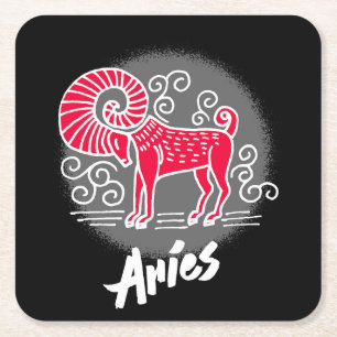 Zodiac Aries Kartonnen Onderzetters