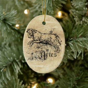  Zodiac Aries Keramisch Ornament