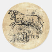  Zodiac Aries Ronde Sticker (Voorkant)