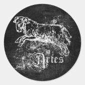 Zodiac  Aries Ronde Sticker (Voorkant)