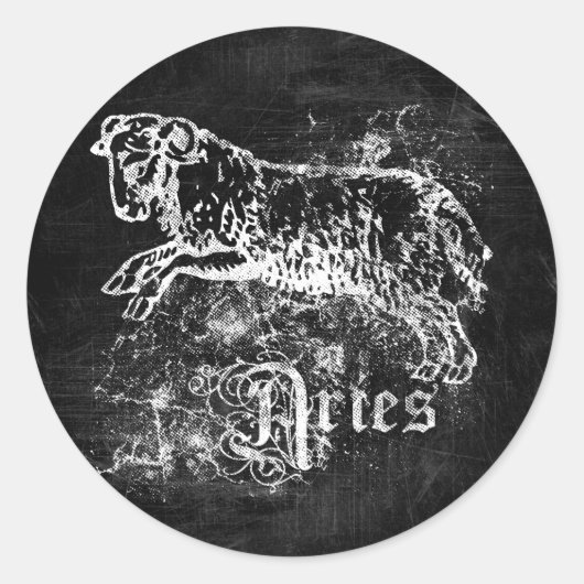 Zodiac  Aries Ronde Sticker (Voorkant)