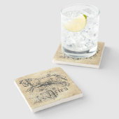  Zodiac Aries Stenen Onderzetter (Zijkant)